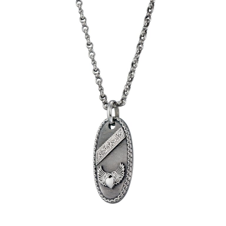 Winged Heart Talisman Pendant in Sterling Silver - Image 3