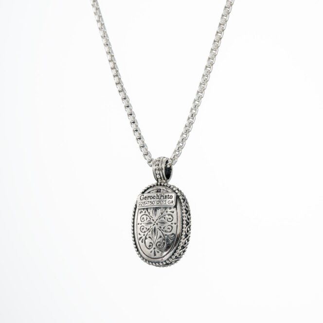 Garden Shadows medium oval Pendant in 18K Gold and Sterling Silver - Image 4