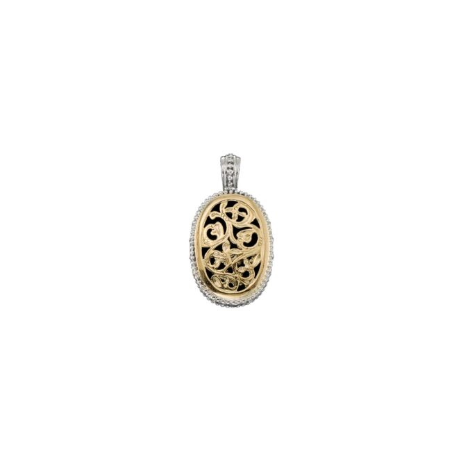 Garden Shadows medium oval Pendant in 18K Gold and Sterling Silver - Image 5