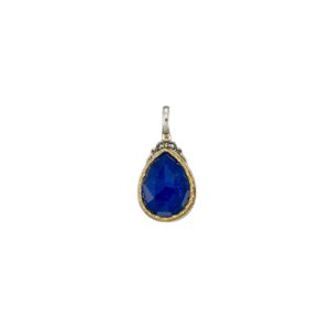 Iris Drop Pendant in Sterling Silver with Gold plated parts and Doublet Gemstone - Image 4