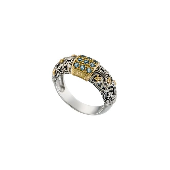 Eden's Garden Ring in 18K Gold and Sterling Silver with Gemstones - Image 4